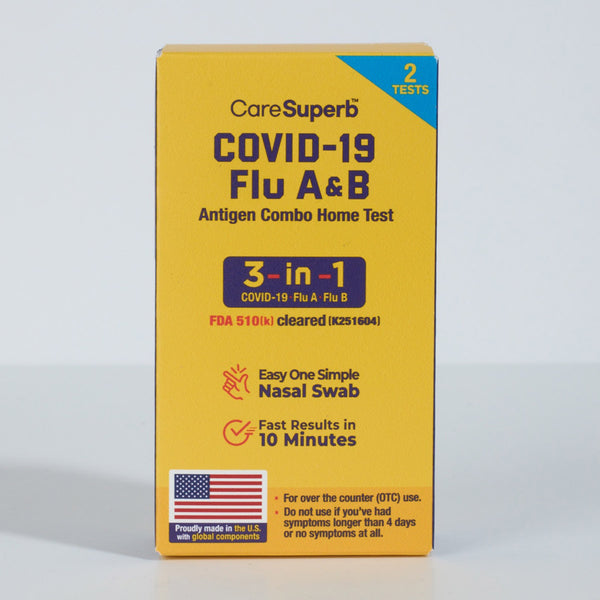 CareSuperb™ COVID-19 / Flu A&B Antigen Combo Home Test - 2 Tests/kit