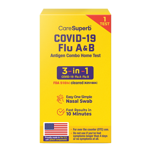 CareSuperb™ COVID-19 / Flu A&B Antigen Combo Home Test - 1 Test/kit