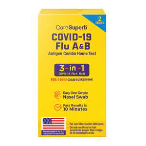 CareSuperb™ COVID-19 / Flu A&B Antigen Combo Home Test - 2 Tests/kit