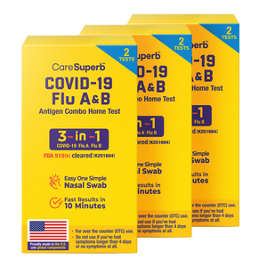CareSuperb™ COVID-19 / Flu A&B Antigen Combo Home Test - 2 Tests/kit